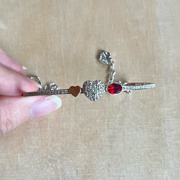 Swarovski Duo Heart Bangle - Picture 2 of 6